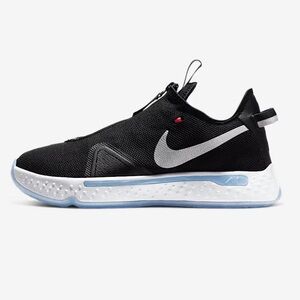 Nike Kids Black and White Sneakers with Blue Sole